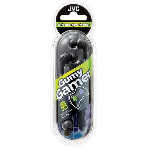 JVC HAFX7GB Gumy Gamer Earbuds con micrófono e interruptor …