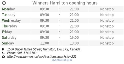 JYSK - Hamilton, Upper James Street, ON - Hours & Flyer