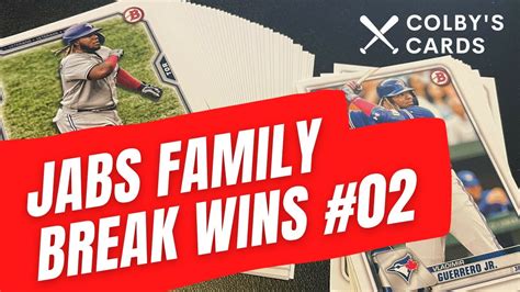 Jabs Family. Locked. LAST CALL FOR TONIGHT! TEAM BREAK TUESDAY! Jan 25, 2023. Hey everybody, Tonight we will continue the Team Break Tuesday series. It will be a live stream where we break boxes/cases in a random team... Join to unlock. 7. By becoming a member, you'll instantly unlock access to 1,919 …. 