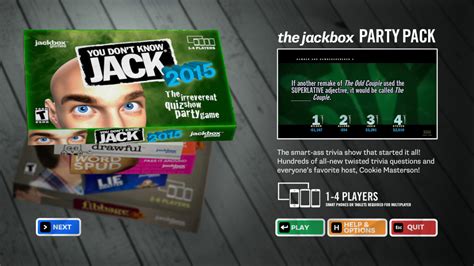 Jackbox.tvb. Jackbox Games are available on a wide variety of digital platforms. We make irreverent party games including Quiplash, Fibbage, and Drawful. 