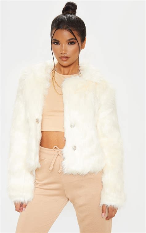 Jacketfaux Fur Dynamink Fur Cream Tones Lined Jacket - Etsy