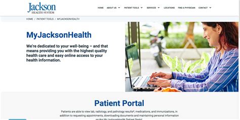 Jackson patient portal. Our providers offer a wide range of healthcare services, from routine check-ups and urgent care to more complex treatments and surgeries. At The Jackson Clinic, we believe that good health is essential to a happy, fulfilling life. That's why we're committed to helping our community members enjoy the best possible health, so they can live their ... 
