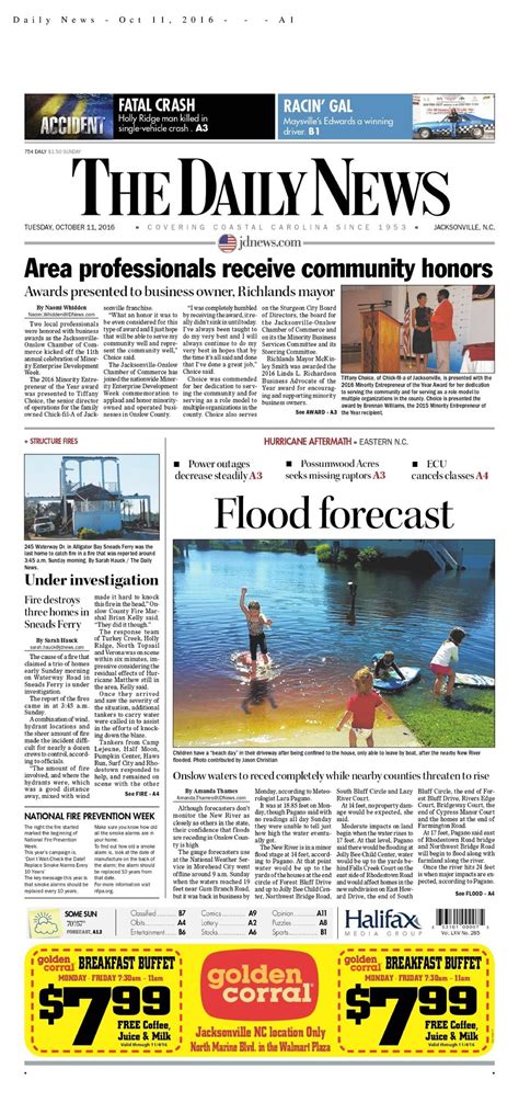 Jacksonville nc news. Jacksonville, NC (28540) Today. Cloudy skies with periods of rain this afternoon. High 69F. 