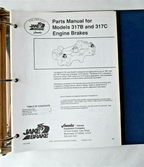 Jacobs brake parts manual for c 14b. - Cat 23 skid steer service manual.