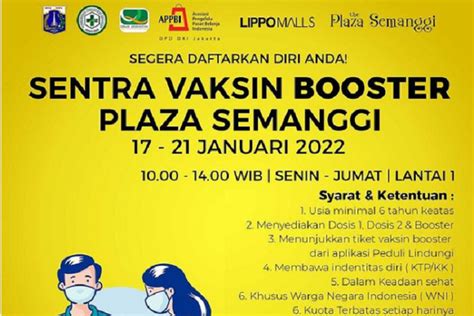 Jadwal, Syarat dan Link Daftar Vaksin Booster di Sentra …