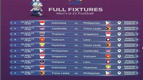 Jadwal sepak bola sea games. Hongkong malam ini tiger.