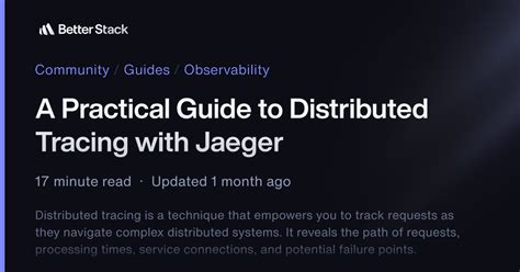 Jaeger tracing.  As a distributed tracing tool, Jaeger tracks request movements by assigni...