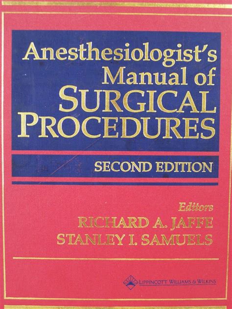 Jaffe anesthesiologist manual of surgical procedures website. - Zf irm 301a manuale di servizio.