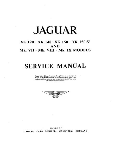 Jaguar xk120 xk140 xk150 1948 1961 repair service manual. - Libro di testo di artroscopia 1e.