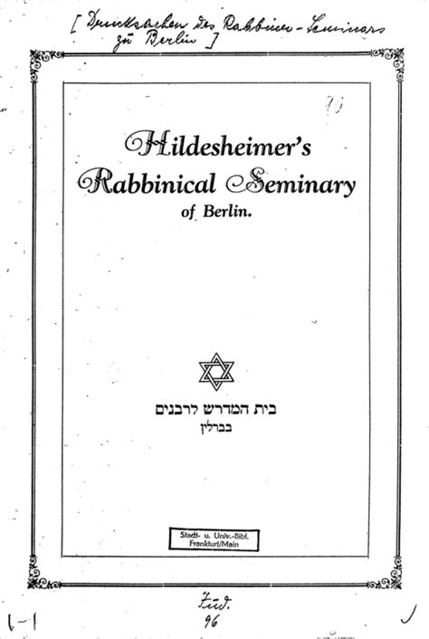 Jahres bericht des rabbiner seminars zu berlin für 1924 (5684). - Walka o dobra kultury warszawa 1939-1945..