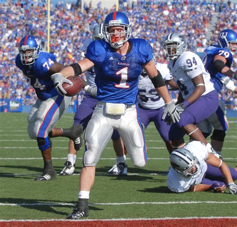 Jul 23, 2009 · By Jesse Newell Jul 23, 2009. Richard Gwin. Kansas University’s Jake Sharp (1) bowls over a Kansas State defender in this file photo from Nov. 1, 2008. Sharp rushed for 181 yards against the ... . 
