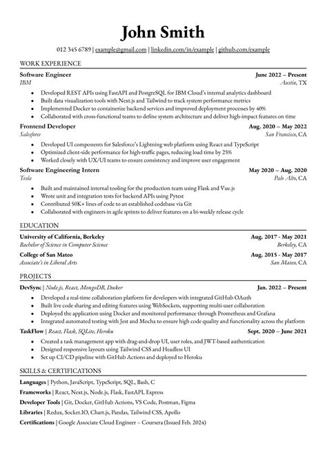 Jakes Resume Template Google Docs