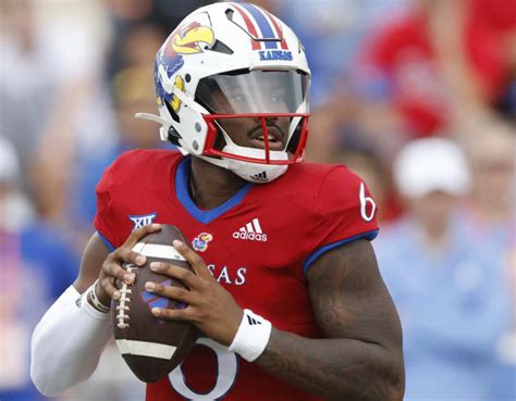 Kansas quarterback Jalon Daniels throws during the second half of an NCAA college football game against Duke Saturday, Sept. 24, 2022, in Lawrence, Kan. (AP Photo/Charlie Riedel) Charlie Riedel AP. 