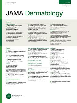 JAMA Dermatology. Home New Online Current Issue For Authors. Podcast. Journals JAMA JAMA Network Open JAMA Cardiology JAMA Dermatology JAMA Health Forum JAMA Internal Medicine JAMA Neurology JAMA Oncology JAMA Ophthalmology JAMA Otolaryngology–Head & Neck Surgery JAMA Pediatrics JAMA Psychiatry JAMA …. 
