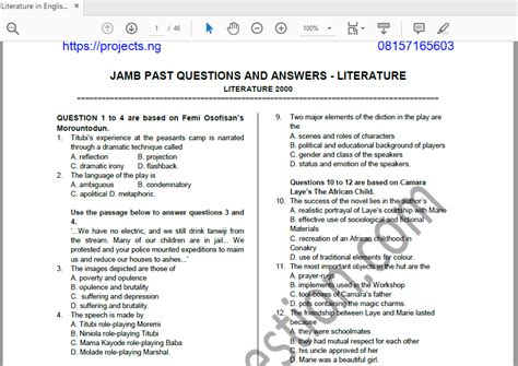 Jamb past questions and answers on english. - Study guide for direct support assistant trainee.