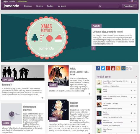 Jamendo website. .  ...