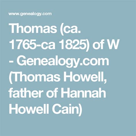 James David Howell (1765 - 1830) - Genealogy