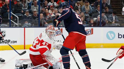 James Reimer stops 23 shots to help lift the Red Wings past the Blue Jackets 4-0