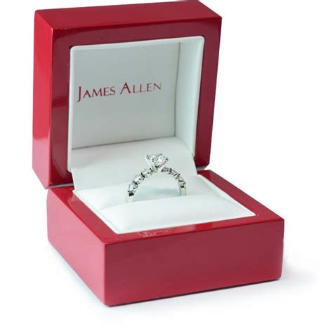 James allen ring. Sku 17721w14. A halo of Pavé set diamonds sparkle and flash with light, exemplifying the exquisite nature of your center diamond or gemstone. Product Details. Can Be Set With. ring Information. Metal. 14K White Gold. Rhodium Finish. Yes. 