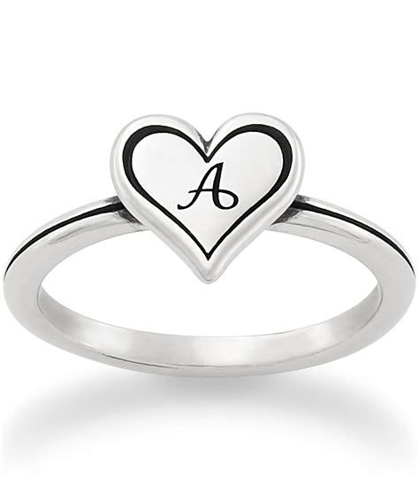 James avery intial ring. Beautiful when worn as a single initial or stacked with others to form abbreviations or words, this sterling silver initial ring by James Avery makes telling your story as easy as ABC. Product dimensions may vary. Style: RG1835724. Specifications. Style Of Jewelry: Ring: Base Material: Sterling Silver: Shipping By Air Prohibited: No: Advertised Origin: Made in … 