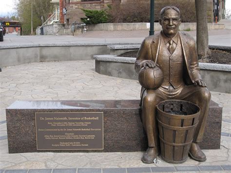 Dr. James Naismith Statue. A tribute to the man who invented basketball stands in his Canadian hometown. Toronto, Ontario. The Moose at the Toronto Police Museum.