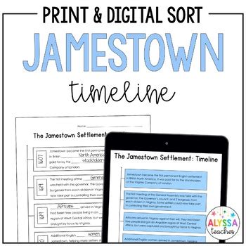 Jamestown Timeline Worksheets & Teaching Resources TpT