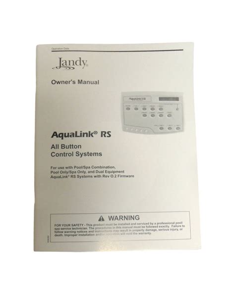 Jandy aqualink rs button control systems owner manual. - New drugs family user manualchinese edition.