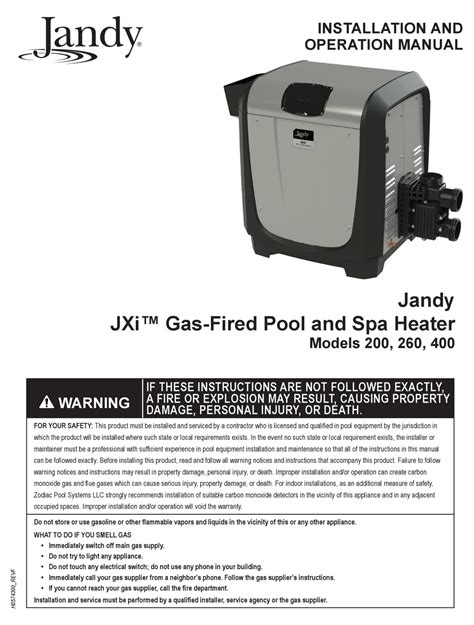 Jandy jxi troubleshooting guide. In the LXi heater, operation is achieved through use of a special “premix” combustion system. The operation of this type of system is affected by fuel gas properties. As noted in the troubleshooting and main-tenance sections of this manual, adjustments may be necessary if the local gas supply is of especially high or low heat content. 