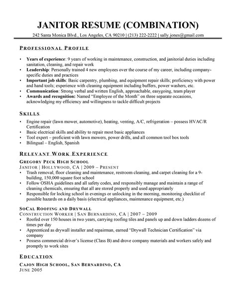 Janitor Resume Template