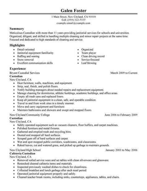 Janitorial Sample Resume Examples Good Resume Examples