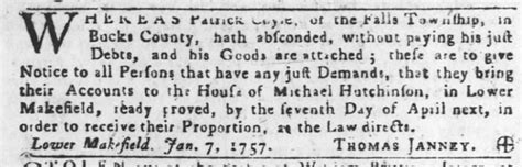 Janneys of Bucks Co. PA, 1600