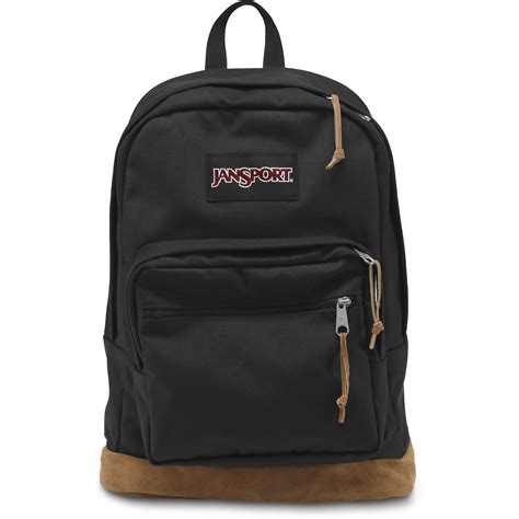  Right Pack Backpack . With its signature suede leather bottom, the JanSport Right Pack is the iconic JanSport classic backpack. With an internal 15 inch laptop sleeve and front organizer pocket, the Right Pack by JanSport is sure to be the best backpack for wherever your day takes you. .