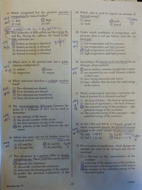 Regents Chemistry Exam Explanations January 2018. Questions 1-5