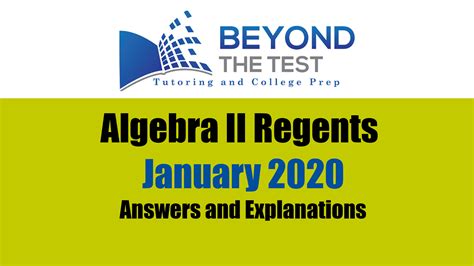  REGENTS EXAMS & VIDEO SOLUTIONS. Below is a continuous list of Algebra 1 Regents exams administered from June 2014 to January 2020. Here, you'll find original exams, brief answer keys, and video solutions to all exams via YouTube. Use these resources correctly to maximize your exam score! . 