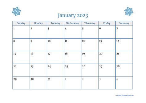 January 2023 Calendar Templates For Word Excel And PDF From January 9