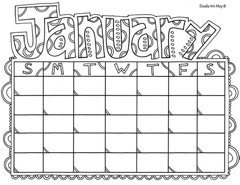 January Coloring Pages DOODLE ART ALLEY
