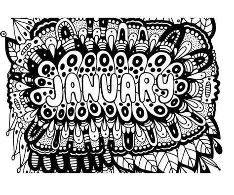 January Coloring Pages For Adults