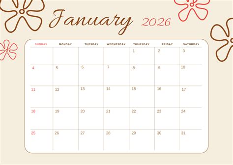 January Template Calendar