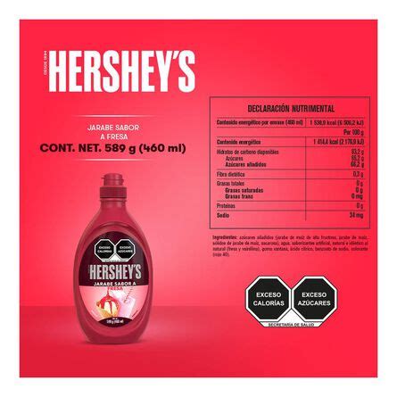 Jarabe Fresa Hersheys 589 Gramo Pieza Soriana