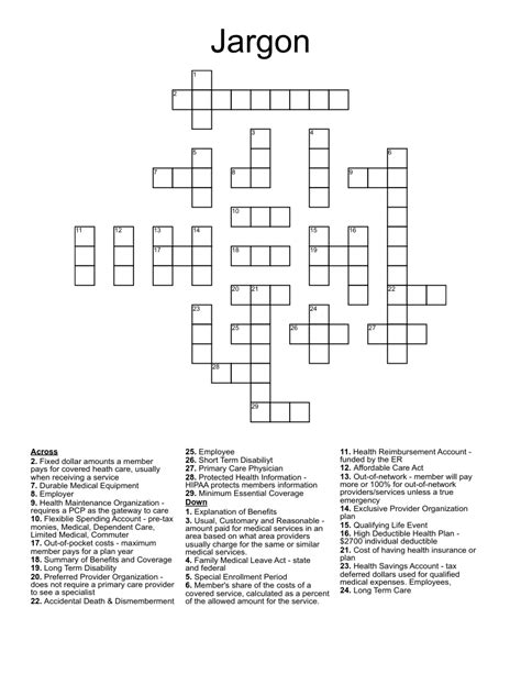 Jargon Crossword WordMint
