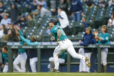 Mariners OF Jarred Kelenic reacts after hitting a solo home run against the Cubs on March 1, 2023. (Photo by Chris Coduto/Getty Images) On Sunday afternoon, in his sixth game of Cactus League play .... 
