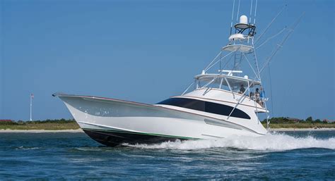 Jarrett bay. So back to the boats—the 43’ convertible (Jarrett Bay hull 5 splashed in 1990), 48’ express (hull 20 launched in 1996), 55’ convertible (hull 40 delivered in 2002) and the 2015 64’ . Harris explains that Jack primarily ran the first Builder’s Choice, but as they both got older, father and son started sharing the captaining duties on their next boat. 