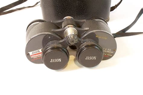 Jason Empire Is Similar To: 12908 Jason Empire Vintage Binoculars Vista Model Super Rare To Find (56.2% similar) Vintage Jason Empire binoculars vista model 916 super rare to find 8x40 wide angle, field 515 ft at 1000 yids. Fully coated optics. Made in japan, tripod socket j-b133 the letter j seems to be something else white numbers case has some …. 