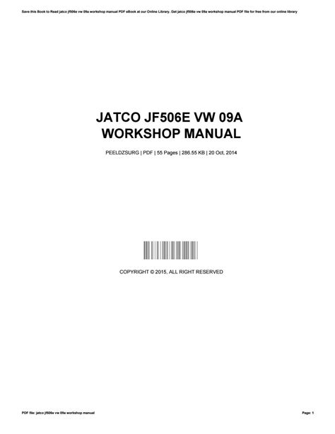 Jatco jf506e vw 09a workshop manual. - Schizofrenia una guida di studio tutorial di nicoladie tam.