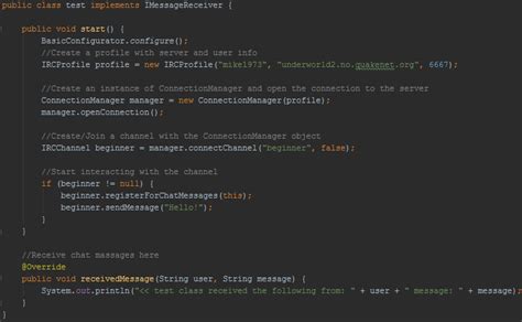 Java IRC Library Screen Views 3