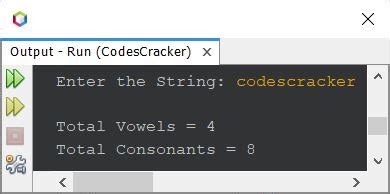 Java Program To Count Vowels And Consonants In A String