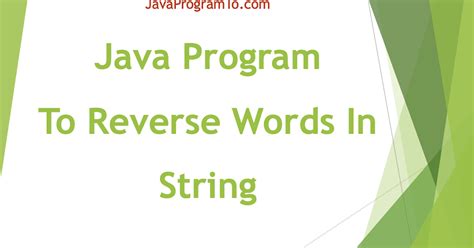 Java Program To Reverse Words In String (Reverse only words in input