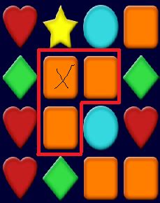 Java check neighbors.  When you click the orange square all orange square neighbors...