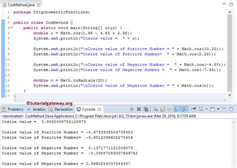 Java cos Function