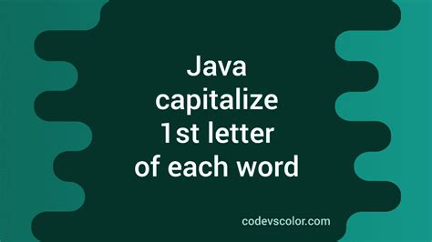 Java program to capitalize first letter of each word Java Code Korner